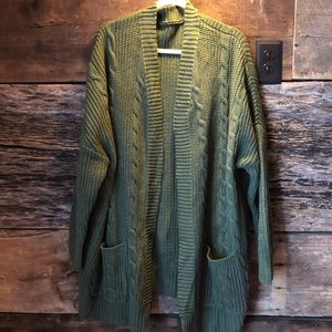 Olive green cardigan